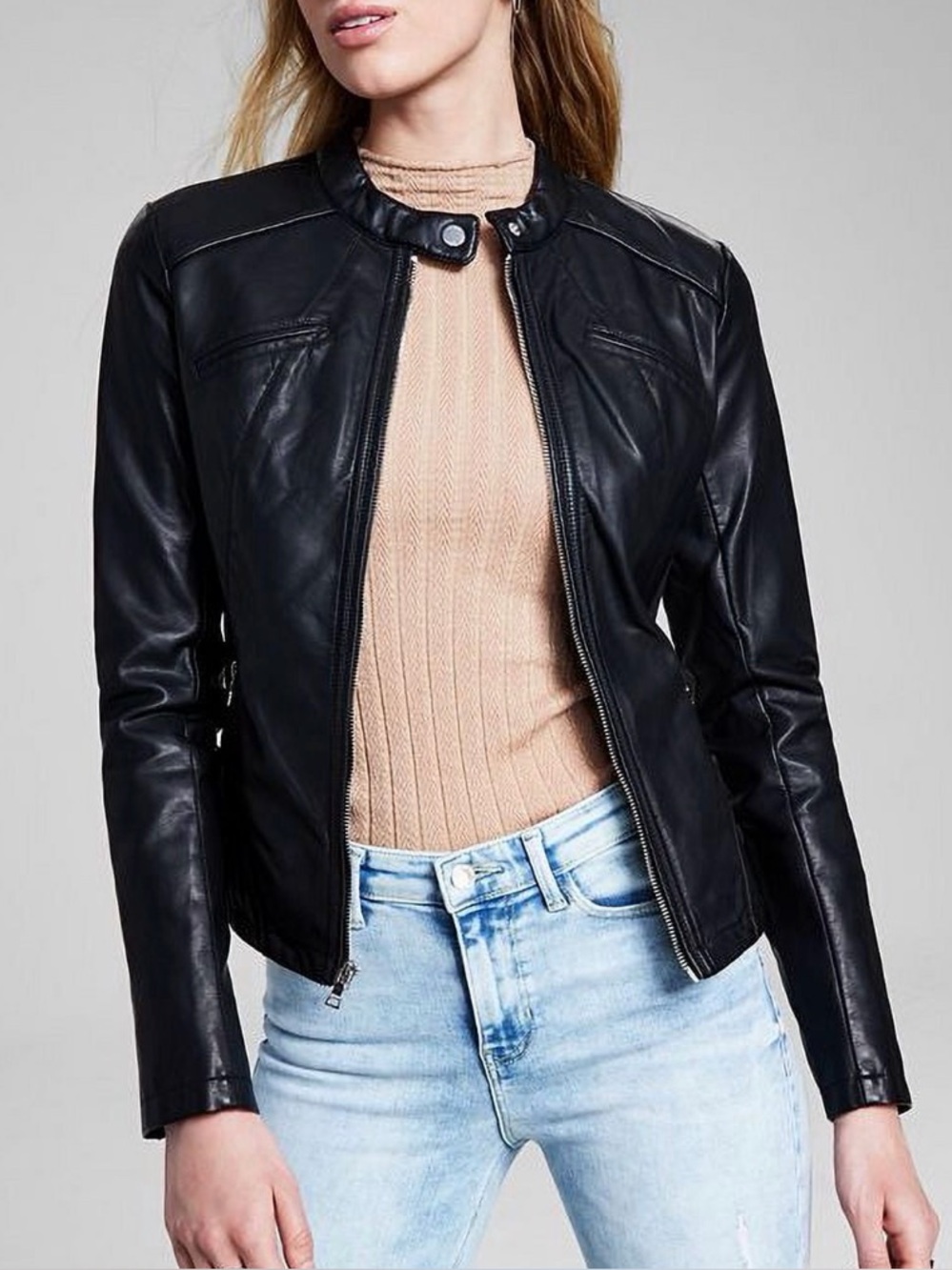 Guess Women’s Large Faux Leather Zip-Up Jacket – New Without Tags - Picture 12 of 13